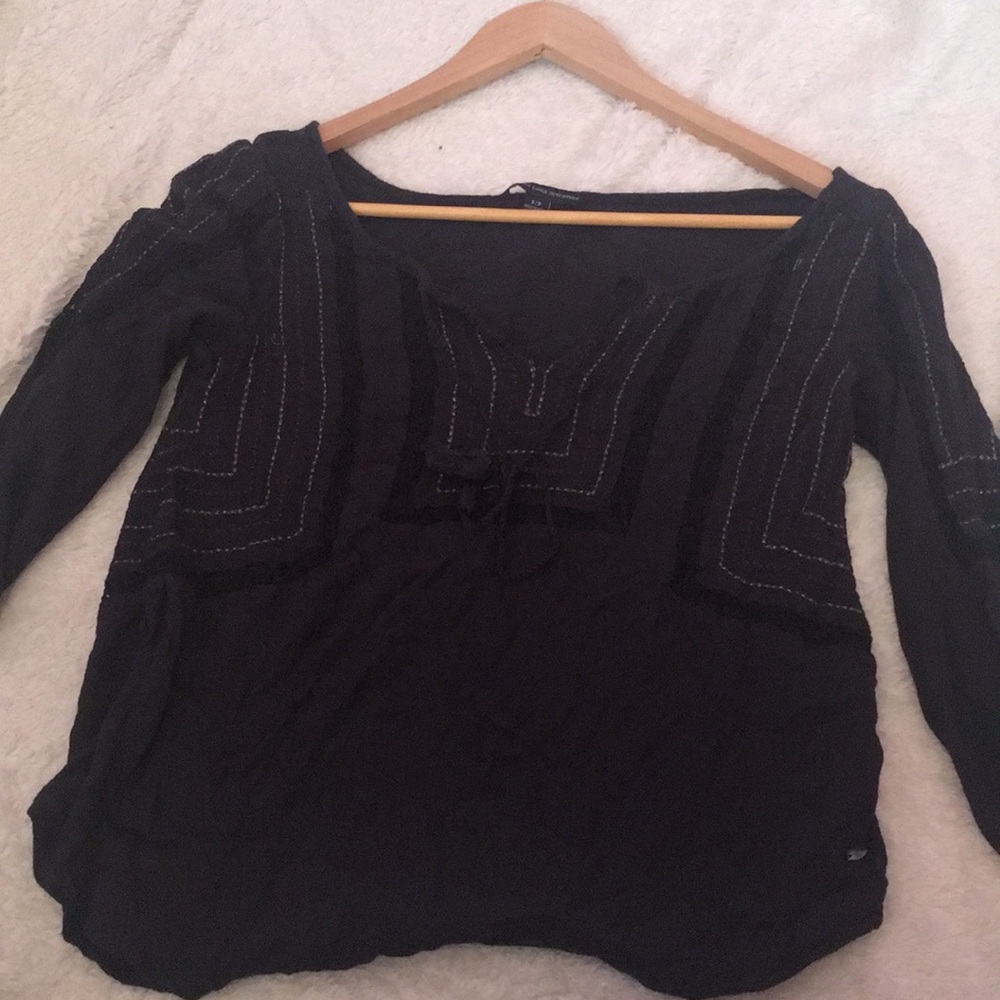 Half sleeve navy blouse